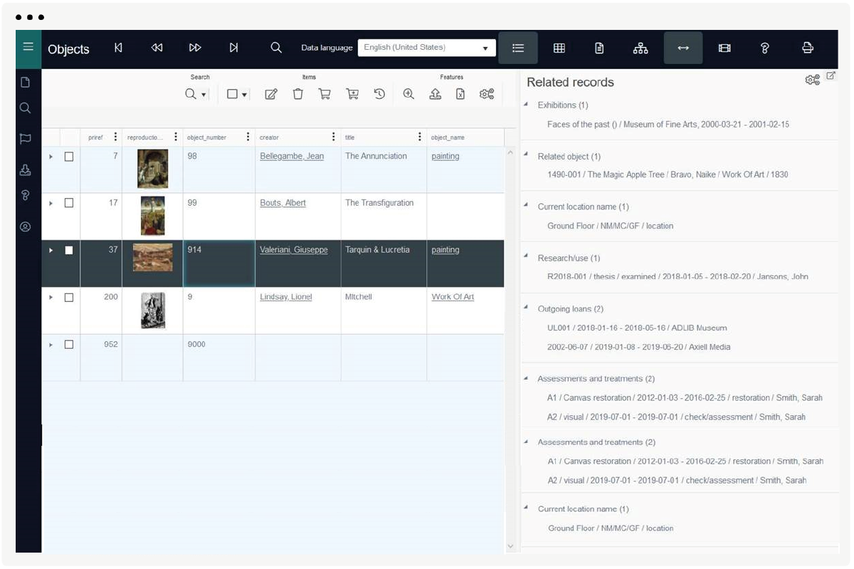 Axiell Collections Related Records View