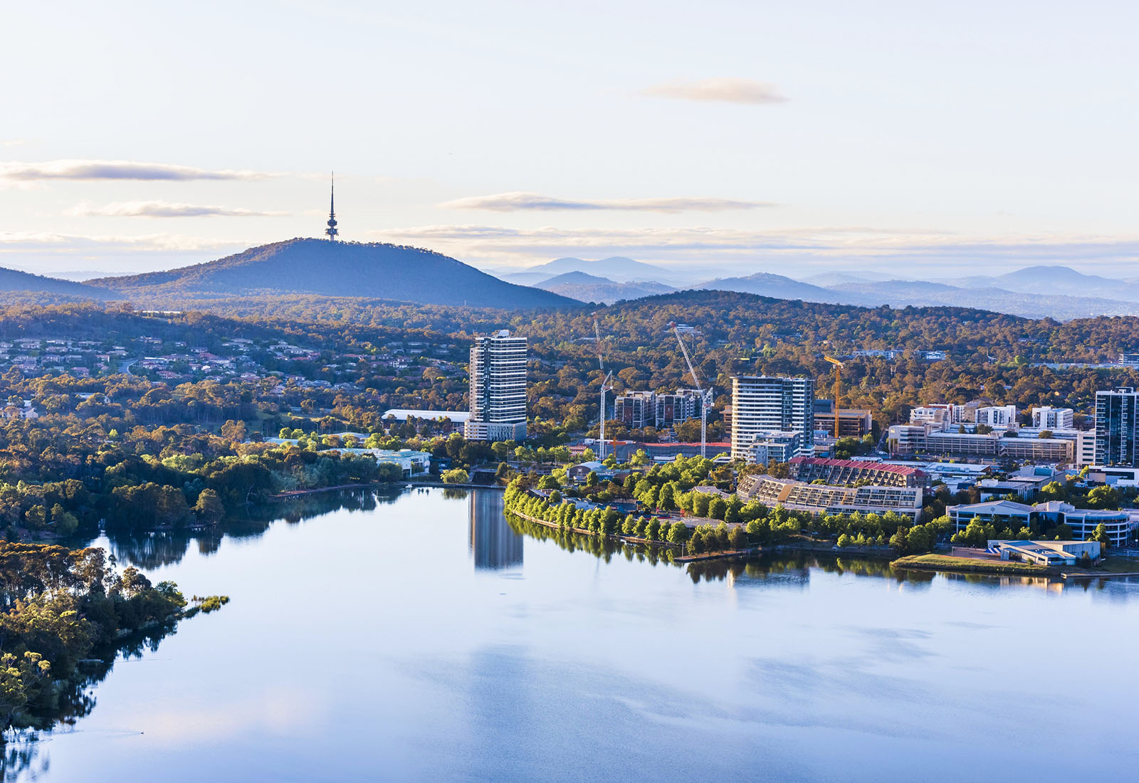 Aerial view of Canberra from Belconnen in the morning