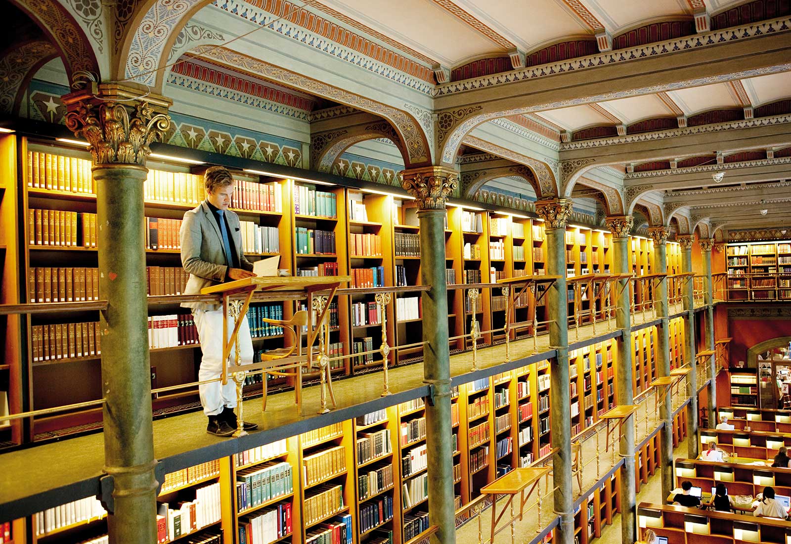 Second floor library shelves