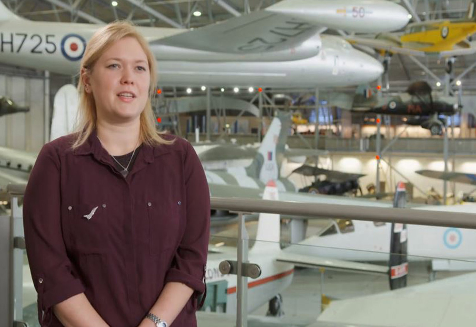Imperial war museum interview in plane exhibit