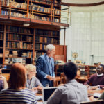 University Lecturer Teaching in Library