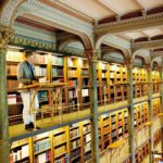 Second floor library shelves