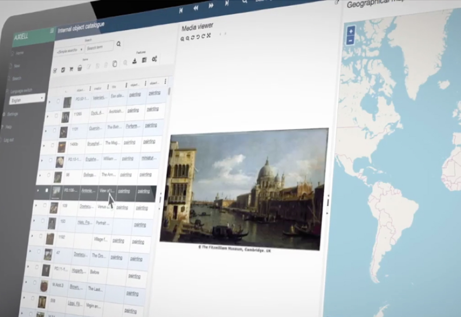 Axiell Collections interface
