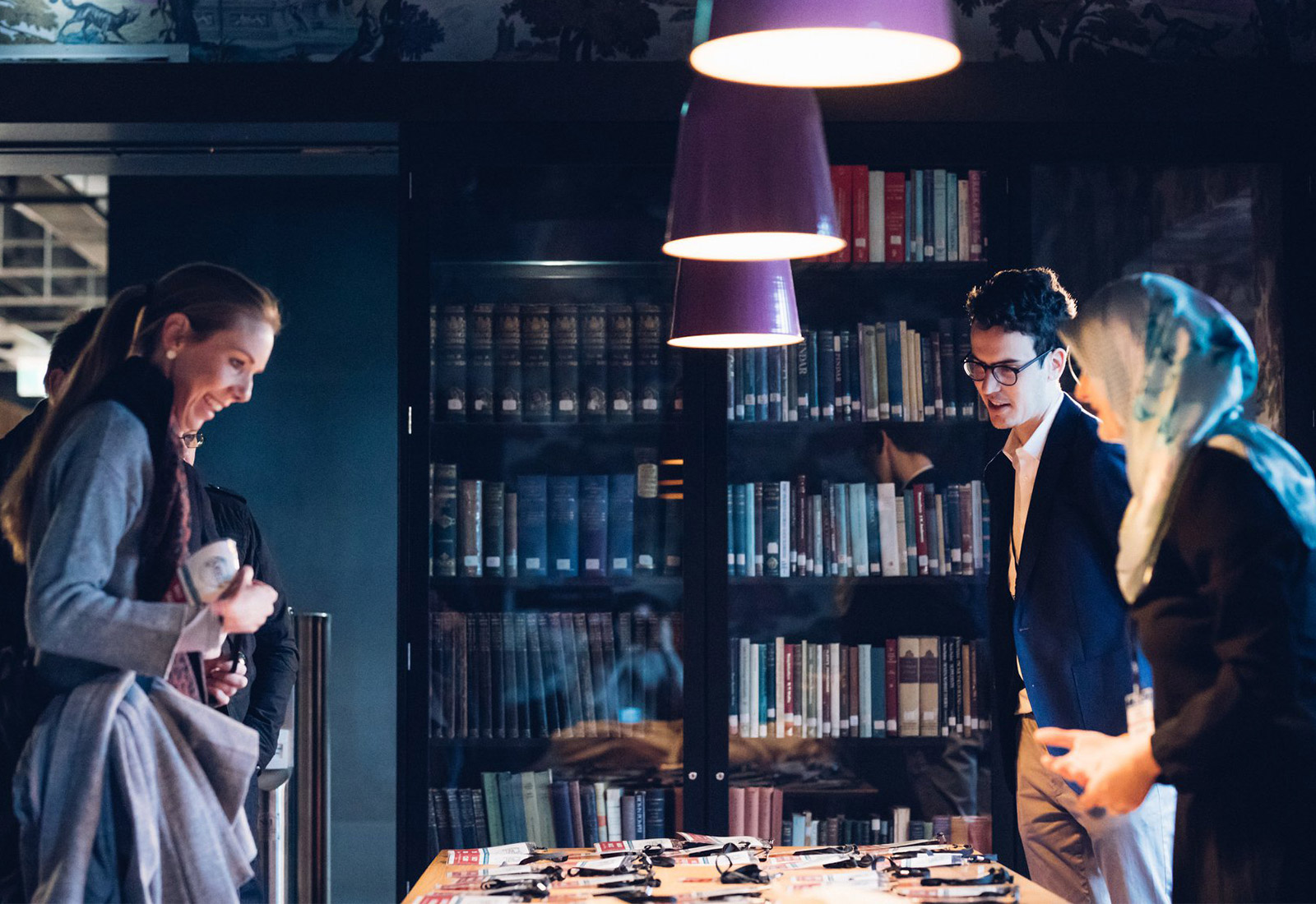 Axiell user conference badge collection table