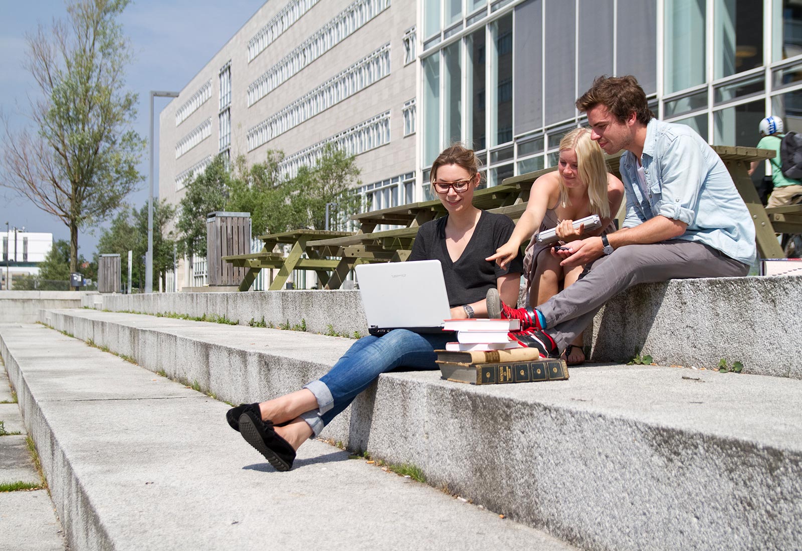 Students Revising Outside School